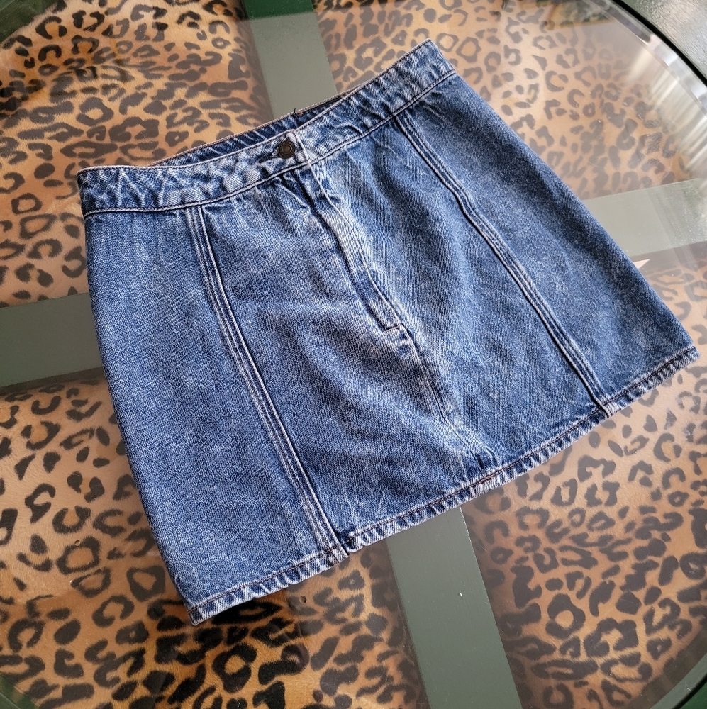 American Eagle high-rise denim mini skirt